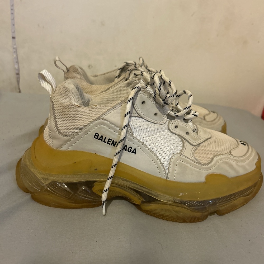 Balenciaga White and Tan Sneakers - Picture 2 of 4
